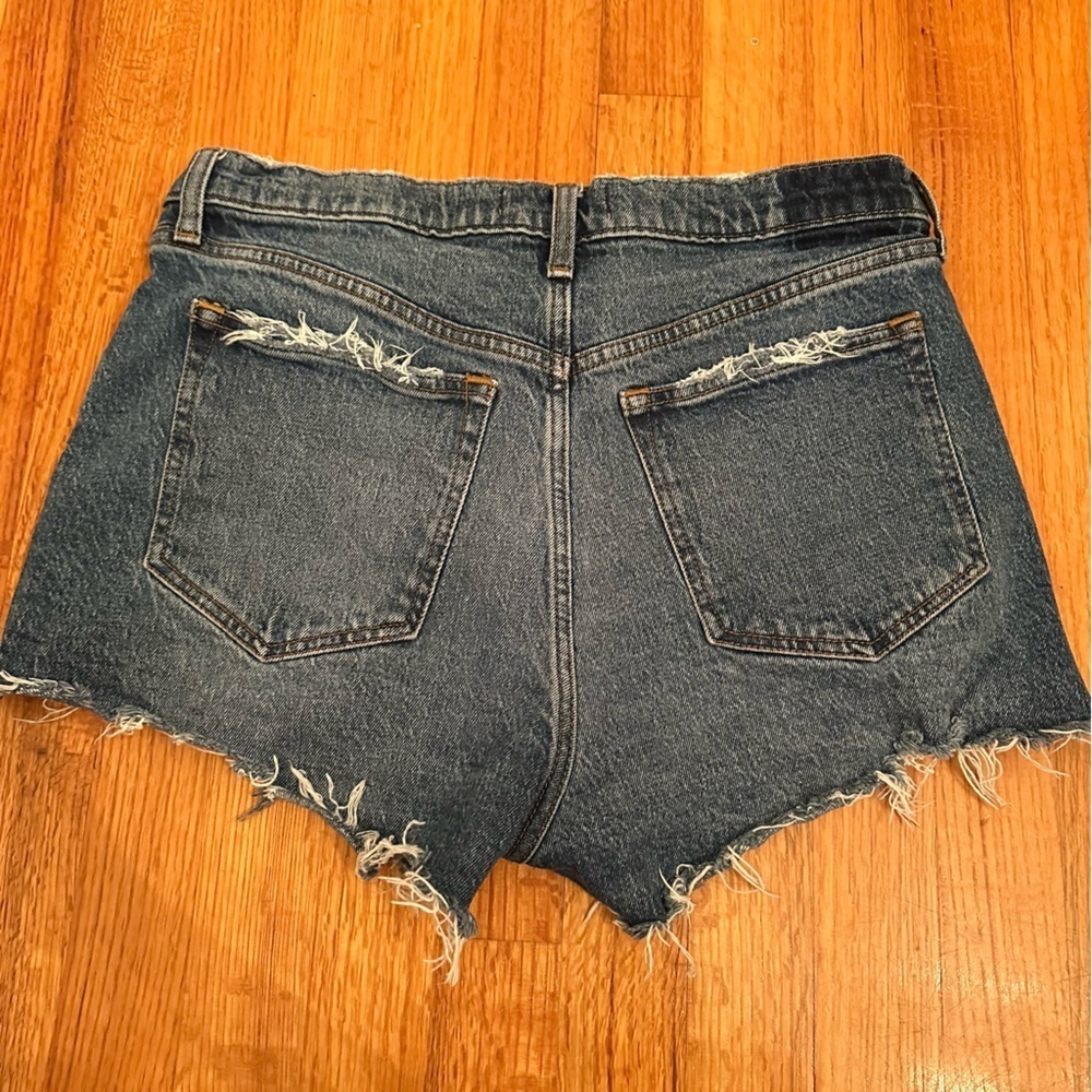 Abercrombie & Fitch Denim Distressed The Mom Shorts High Rise Size 29(b5) - Picture 7 of 11